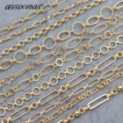 Позолоченная цепочка assoonas, позолоченная цепочка 18 карат, аксессуары для самостоятельного изготовления ювелирных изделий, ручная работа, фурнитура для ювелирных изделий, аксессуары для поделок, 1 млот, C54