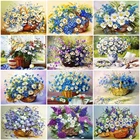 Алмазная картина FIYO, Набор для вышивки крестиком, 5D алмазная вышивка, цветок, круглые стразы, подарок для рукоделия