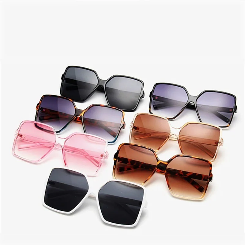 Большие Квадратные Солнцезащитные очки с леопардовым принтом в стиле ретро