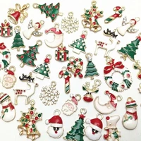 metal charms christmas pendant ornaments beads for jewelry making diy bracelet earrings xmas gift tree elk santa claus snowman