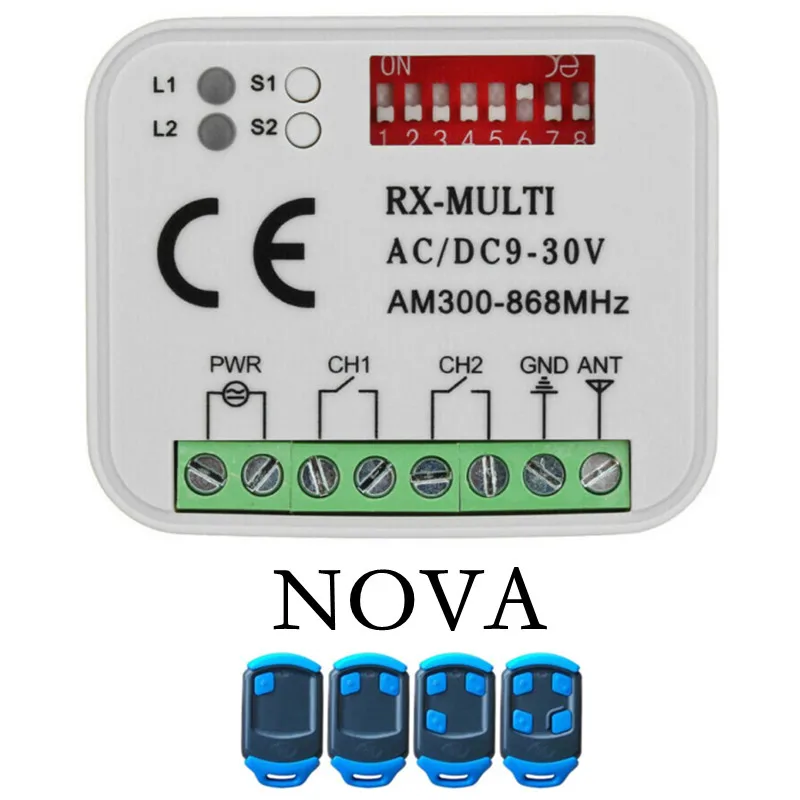 

5pcs Centsys Centurion NOVA Blue Replacement Remote Control Garage Gate key Fob NOVA 433.92mhz remote garage receiver