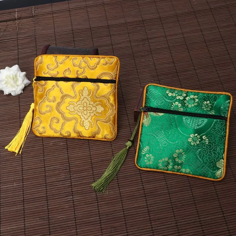 Классическая китайская сумка для украшений с вышивкой органайзер шелковой