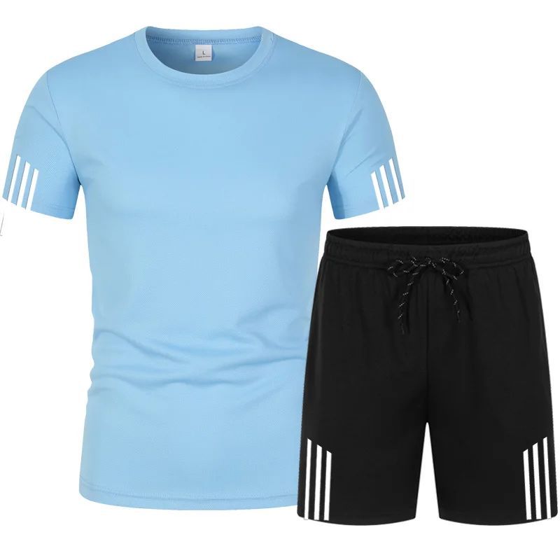 

New men's summer sportswear fashion shorts suit sleeves casual wear fitness clothes men's suit