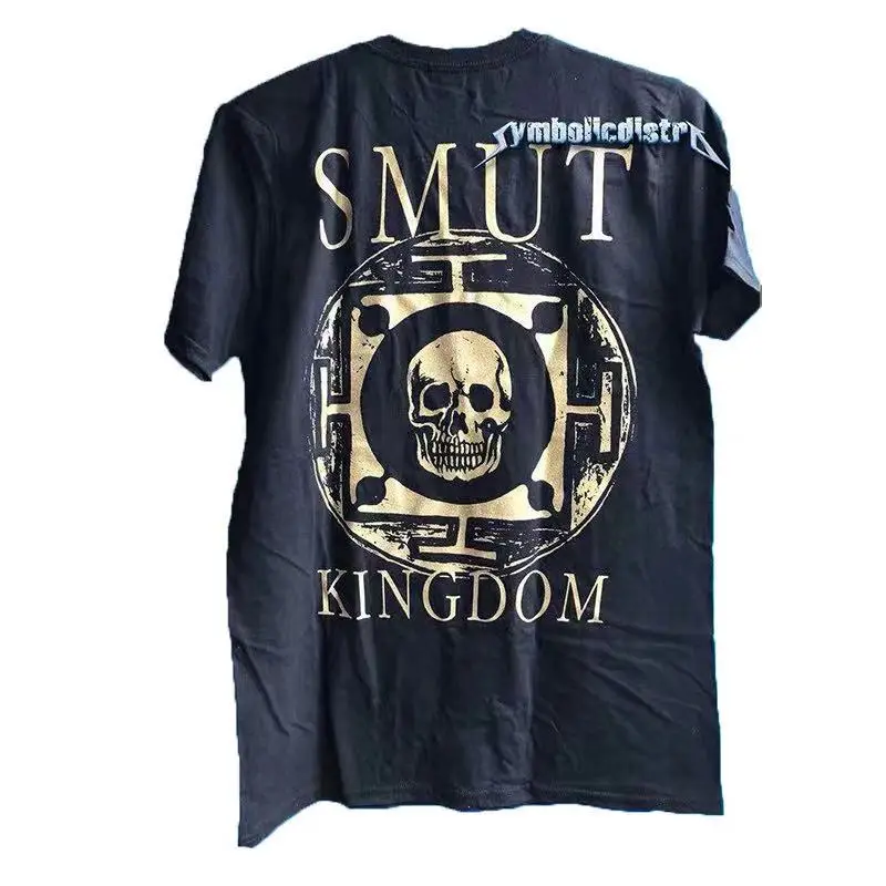 

Black large cotton heavy metal rock T-shirt 210g heavyweight cotton