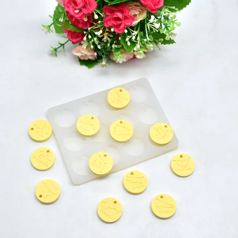 12 созвездий диски подвеска эпоксидная смола силиконовая форма инструменты для