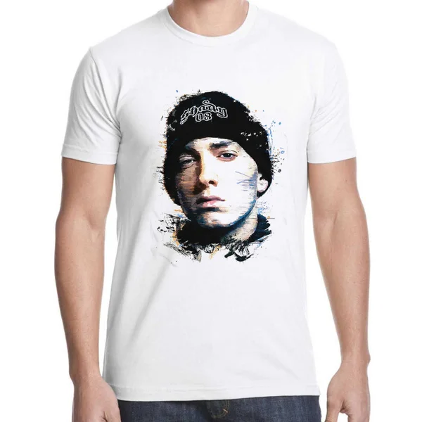 

Eminem Music T-shirt Rapper Cool Tee Mens Round Neck Fashion Clothing Short Sleeves T Shirt