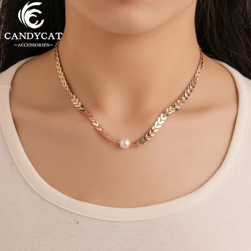 Темпераментное ожерелье в форме кости рыбы для женщин шикарные звенья со