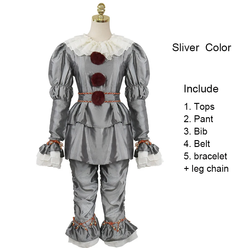 Джокер Pennywise косплей костюмы Хэллоуин вечерние Стивен Кинг It Chapter Two 2 хоррор клоун