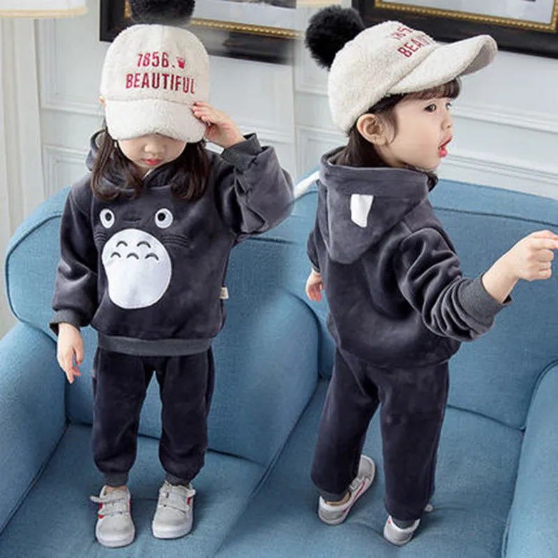 

Boys Girl Clothes Cartoon Totoro Suits Casual Baby Velvet Hoodies Pants Sets Spring Autumn Kids Children's Clothing Tracksuits