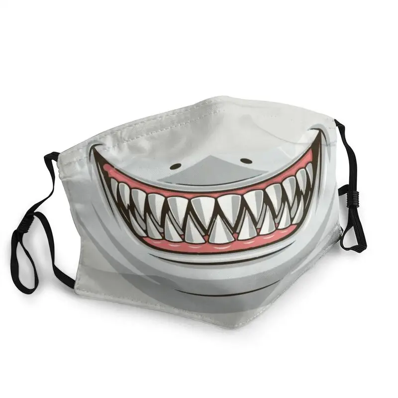 

Funny Shark With Human Teeth Reusable Mouth Face Mask Men Mask Anti Haze Dustproof Protection Cover Respirator Mouth Muffle