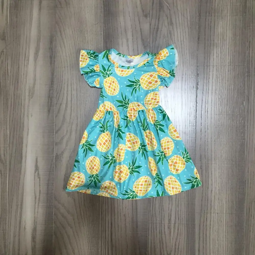 Многоцветная летняя детская одежда для маленьких девочек до колена из молочного