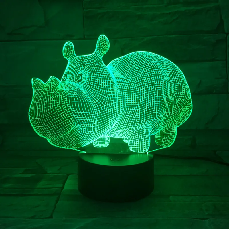Светодиодный ночсветильник в виде бегемота с датчиком 3d украшения для спальни