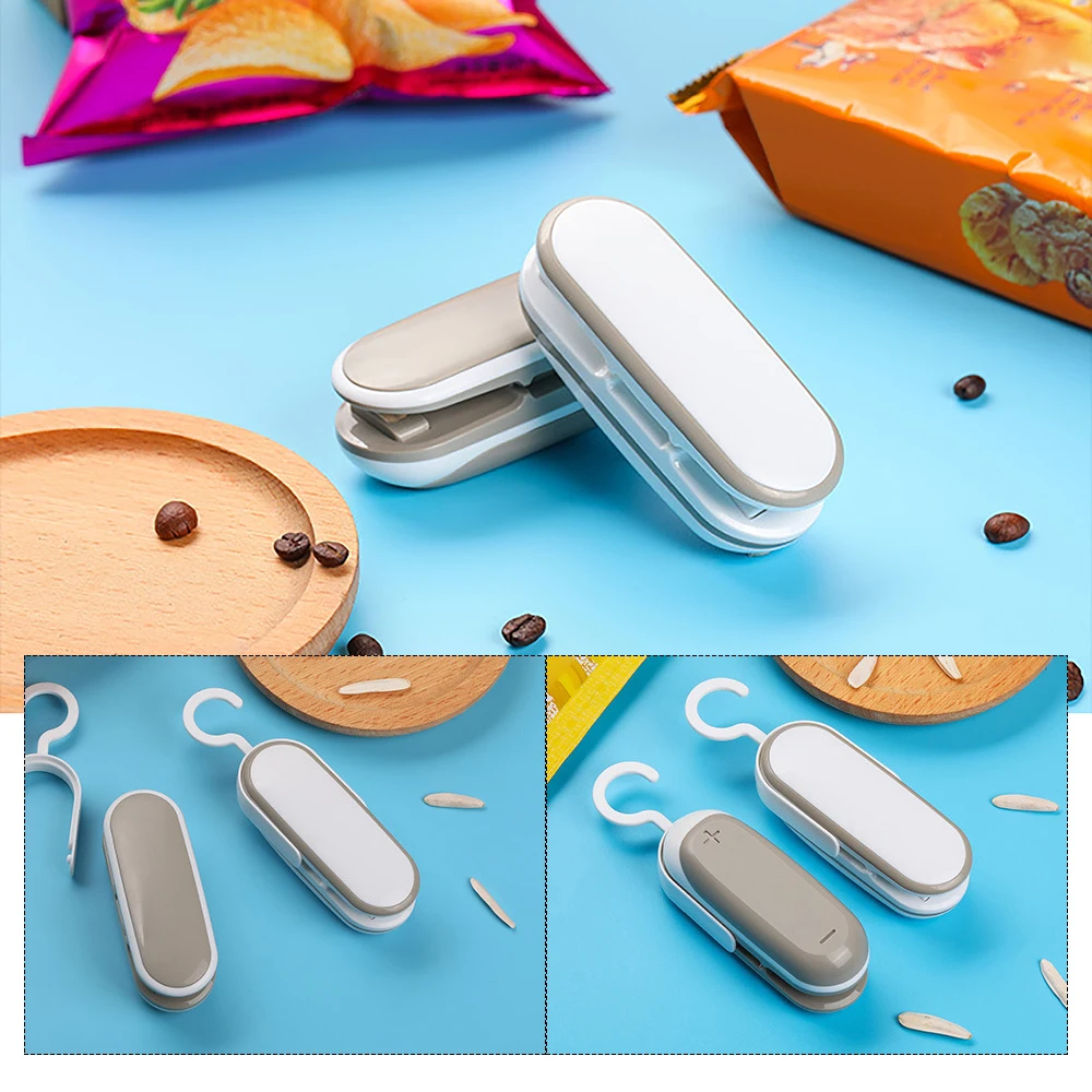 

ABS Mini Capper Plastic Bag Sealing Machine Ceramic Heating Head Kitchen Tools Hanging Food Saver Storage Bag Clips Home Tool