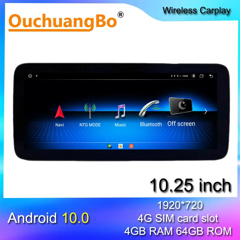 Ouchuangbo Android 10 радио gps рекордер для Benz GLK класс X204 220 280 300 350 с видео проигрывателем 4