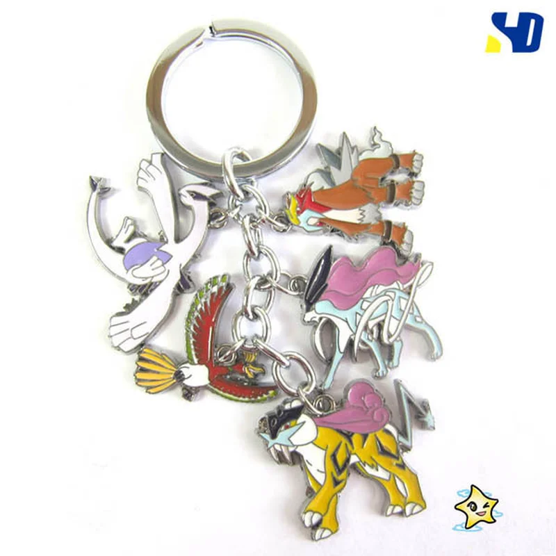 Брелок с покемоном Entei Eevee Swablu Piplup Poke Ball Pikachu Ash Ketchum Rowlet милый забавный мультфильм металлический брелок Аниме подвеска