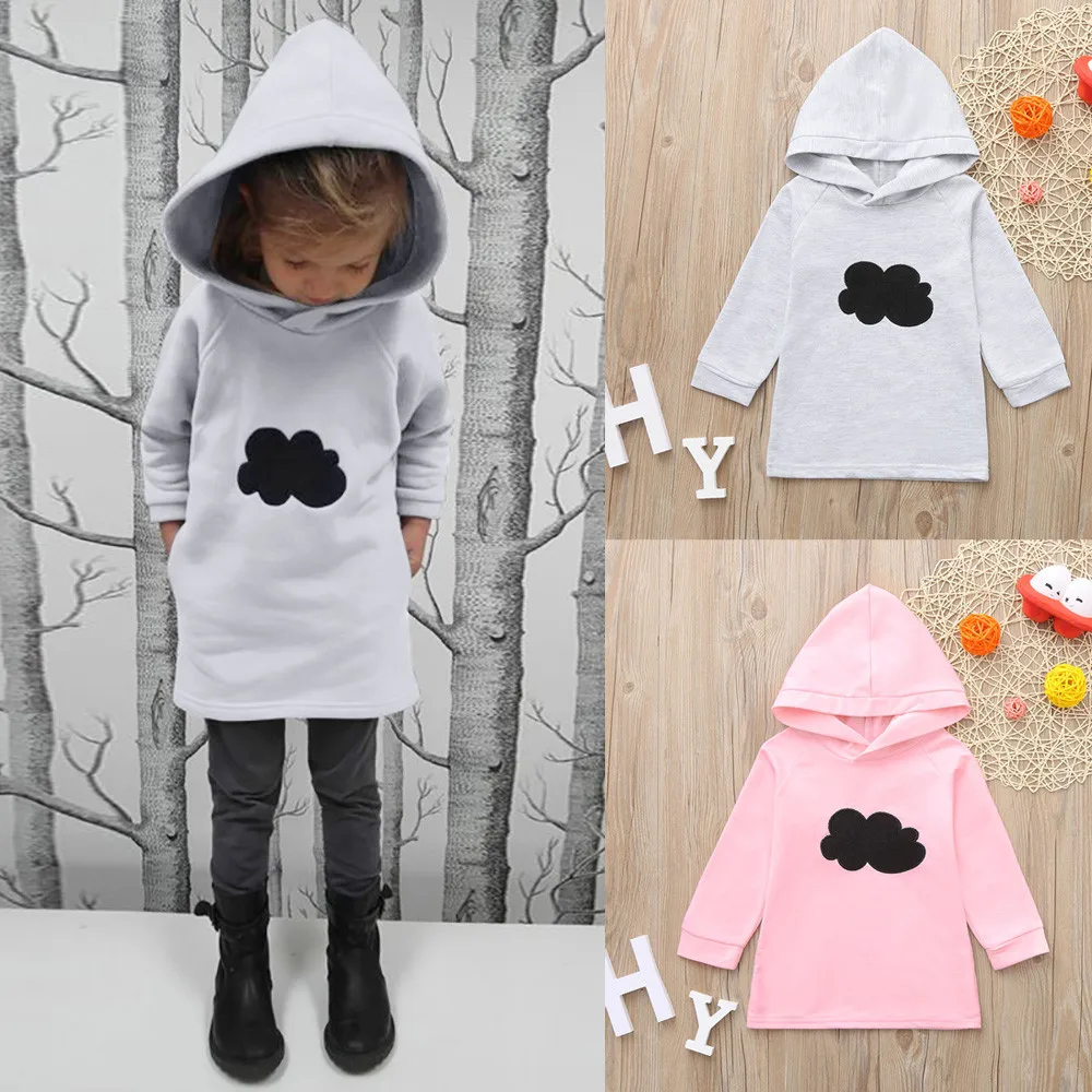 Детский свитер с капюшоном зимний хлопковый пуловер принтом облаков для