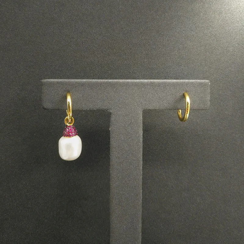 

s925 Sterling Silver Stud Earrings August New Asymmetrical Baroque Pearl Earrings Ladies Fashion Bohemian Style Moroccan Jewelry