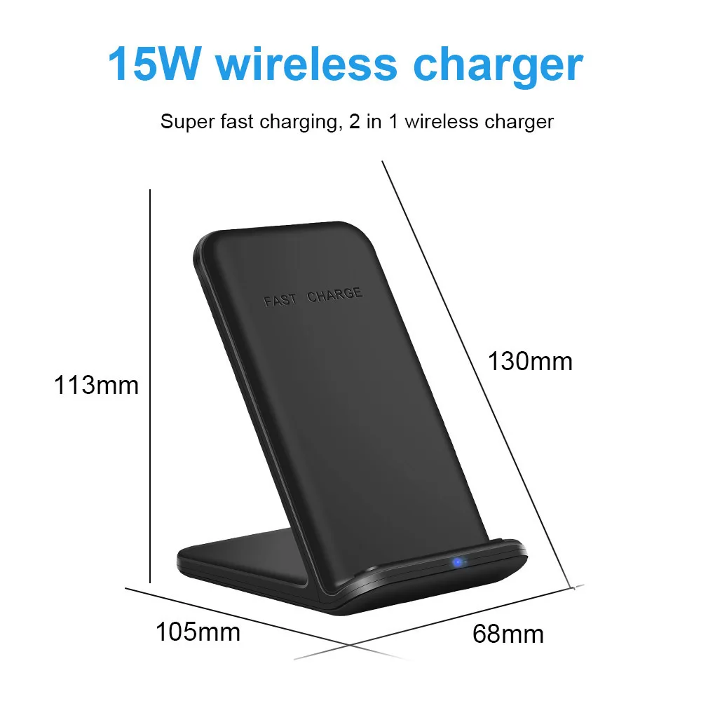 

2 in 1 Wireless Charger Dock Station For Airpods Pro 15W Quick Charge Qi Wireless Charger Stand For iPhone 12 11 Pro XS Samsung