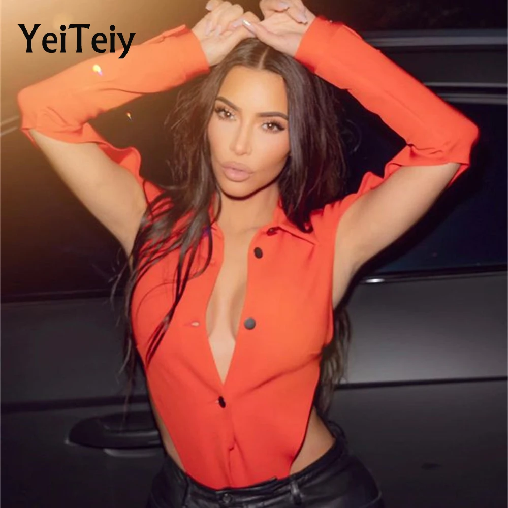 

Женский комбинезон Yeiteiy, новинка 2021 года, весна-осень, с длинным рукавом, воротник-поло, с боковыми вырезами, популярная одежда для девушек, с...