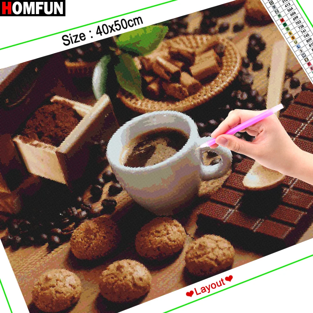 Алмазная 5D Вышивка HOMFUN сделай сам полноразмерная картина кофе пейзаж