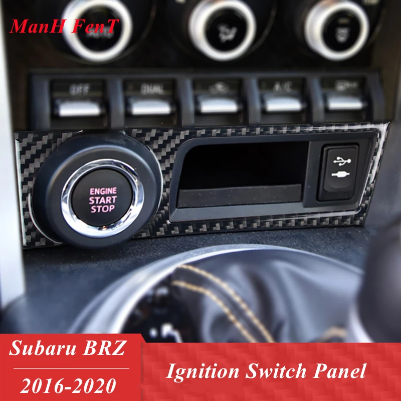 

Для Toyota 86 переключатель зажигания кнопка старт стоп панель из настоящего углеродного волокна внутреннее украшение 3D наклейка 2016-2020