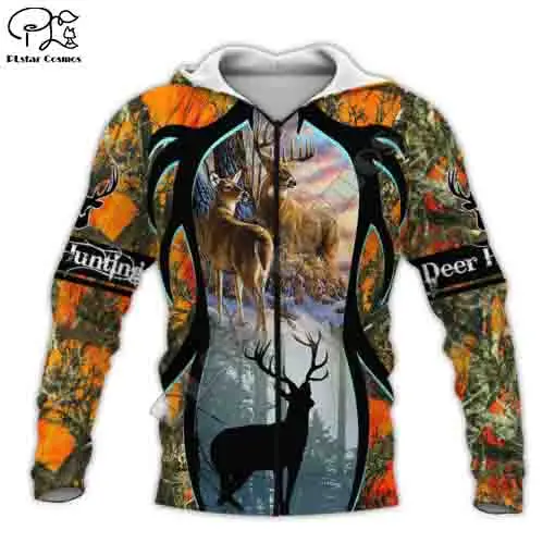 

PLstar Cosmos 3DPrint Hunter hunting Deer moose Animal Unisex Harajuku Streetwear Man/Woman Funny Hoodies/Sweatshirt/Jacket/-a1