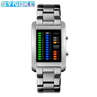 alloy watches mens luxury brand fashion square electronic clock male waterproof binary waterproof digital sport watch for men