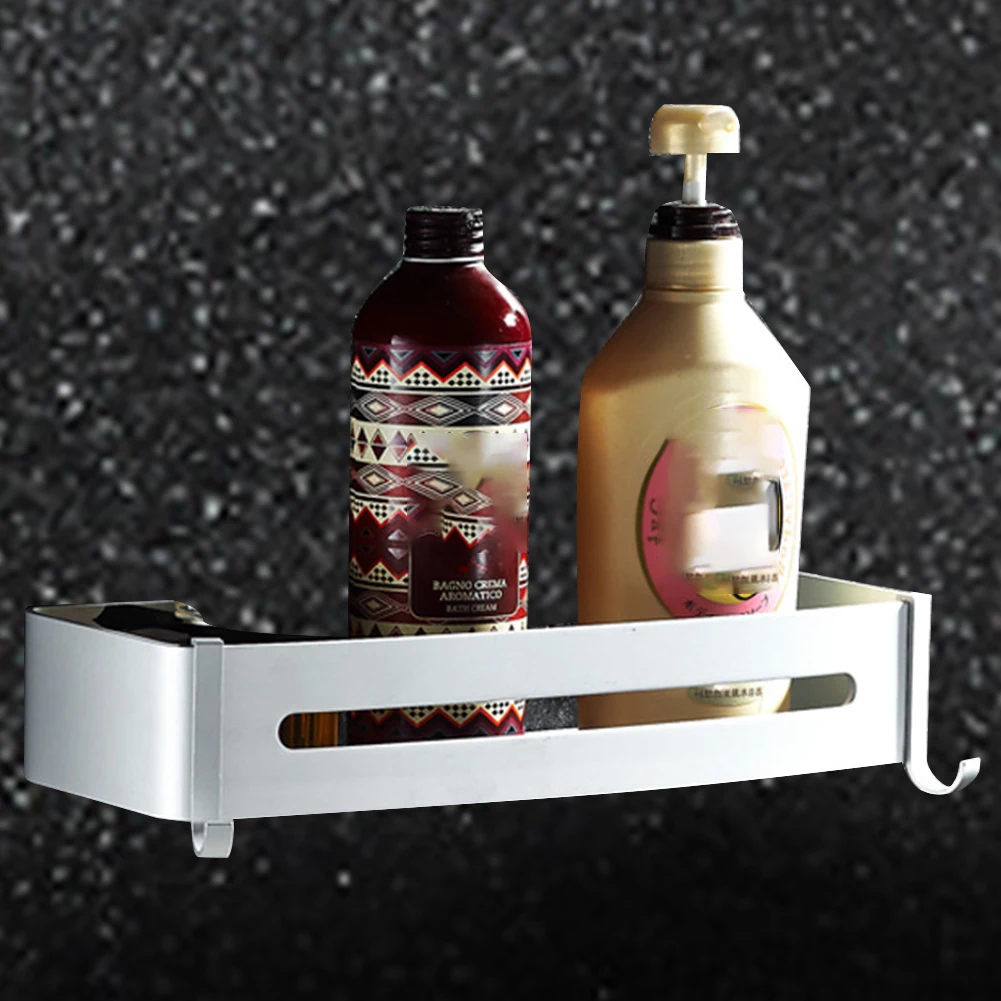 Держатель с крючками шампунь без сверления органайзер для душа алюминиевая