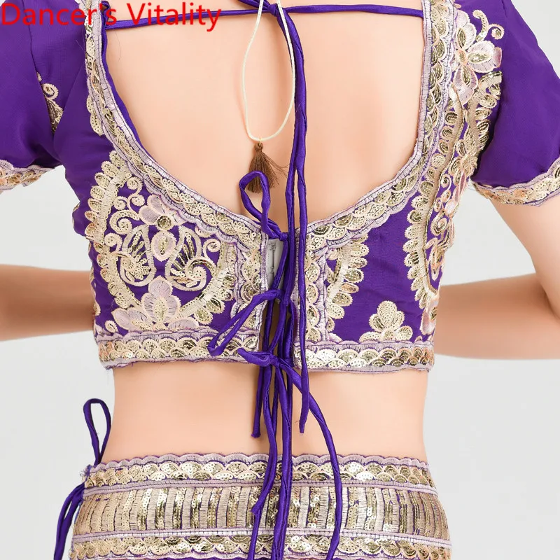 Женский костюм для индийских танцев кружевной топ с юбкой шорты вуалью сари