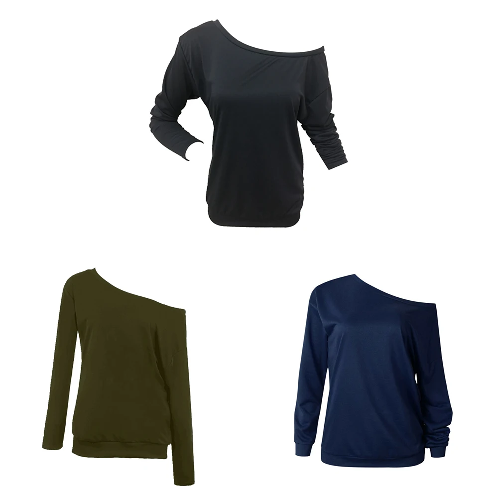 Новая однотонная Осенняя мода с круглым вырезом и длинными рукавами женский