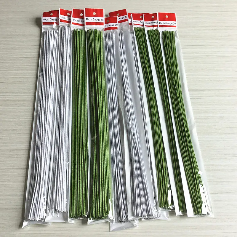 Китайская фабрика 40 см обмотанная бумагой Цветочная проволока для украшения