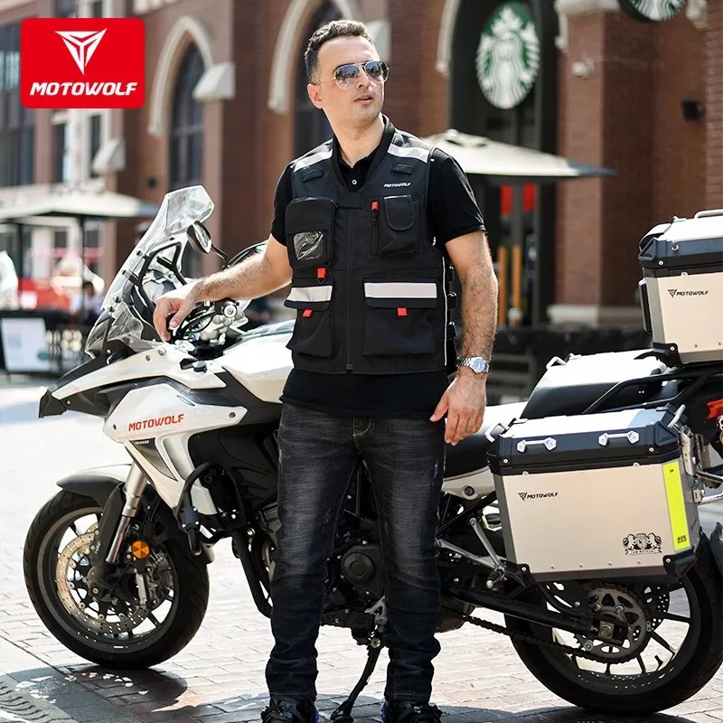 Мотоциклетный светоотражающий жилет MOTOMOLF защитная одежда для езды на мотоцикле