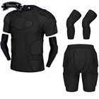 Утолщенные Компрессионные шорты с коротким рукавом, костюм для футбола, баскетбола, катания, регби, налокотники, наколенники для талии