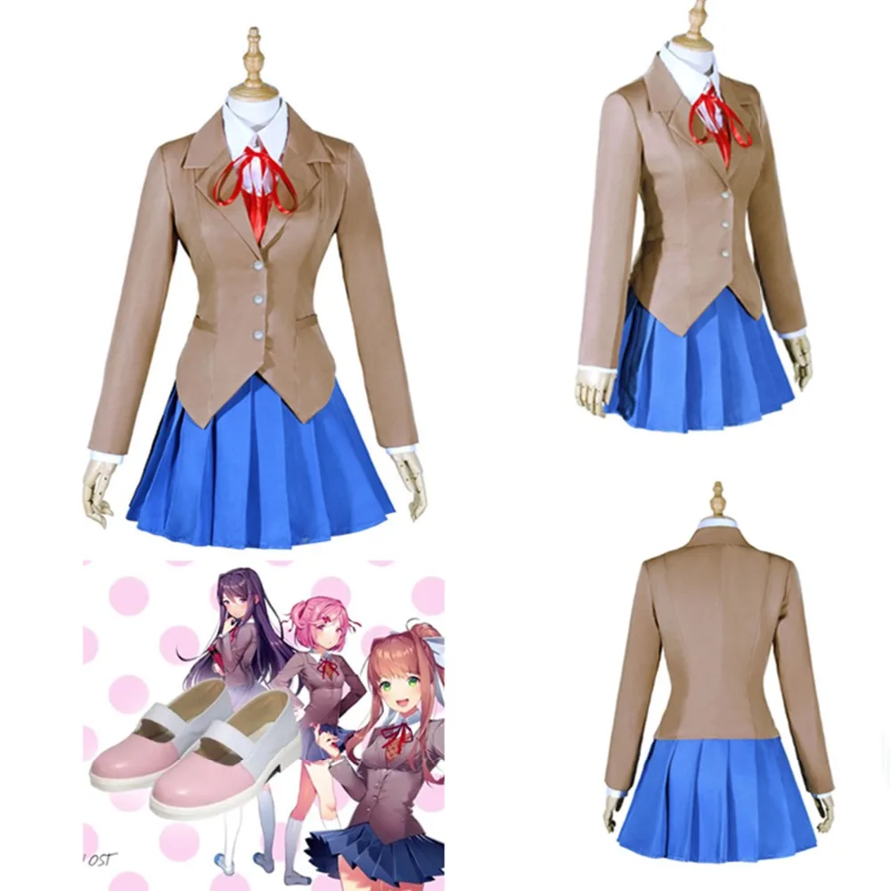 Маскарадный костюм для косплея Doki Monika Sayori Yuri Natsuki школьная форма женский обувь