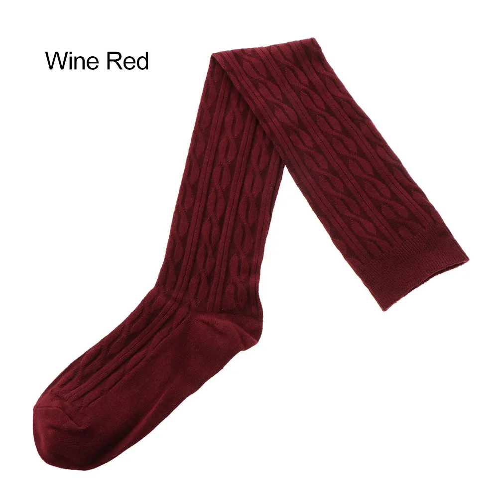 Wine Red Okdeals, сексуальные женские чулки, гетры, полосатые длинные носки, чулки до бедра, женские эротические теплые гольфы выше колена, женские чулки - Цвет: Wine Red