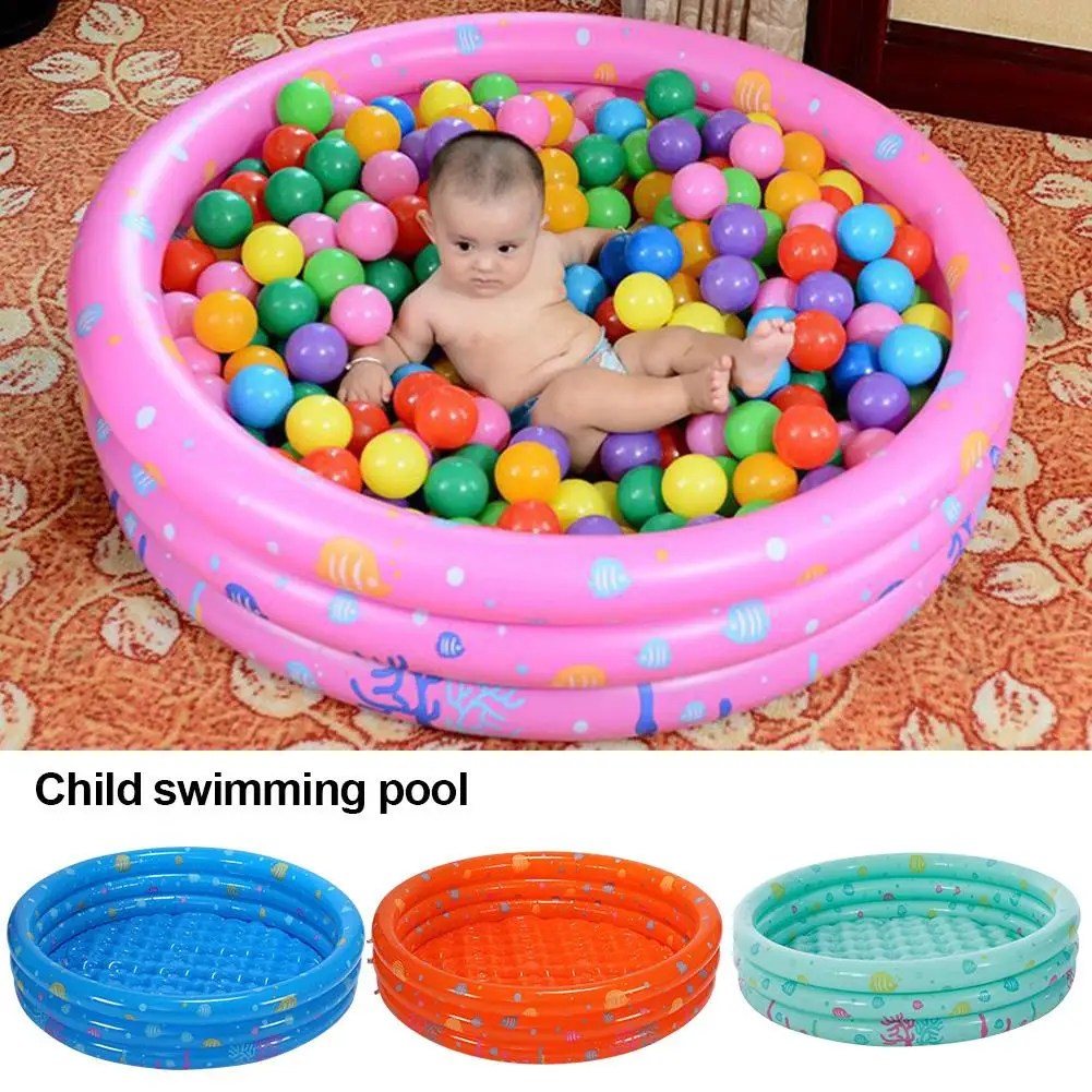 

100X40cm Round Baby Inflatable Swimming Pool Thickened 3-Ring Ocean Ball Pool Bathtub Summer Swimming Pool For Kids