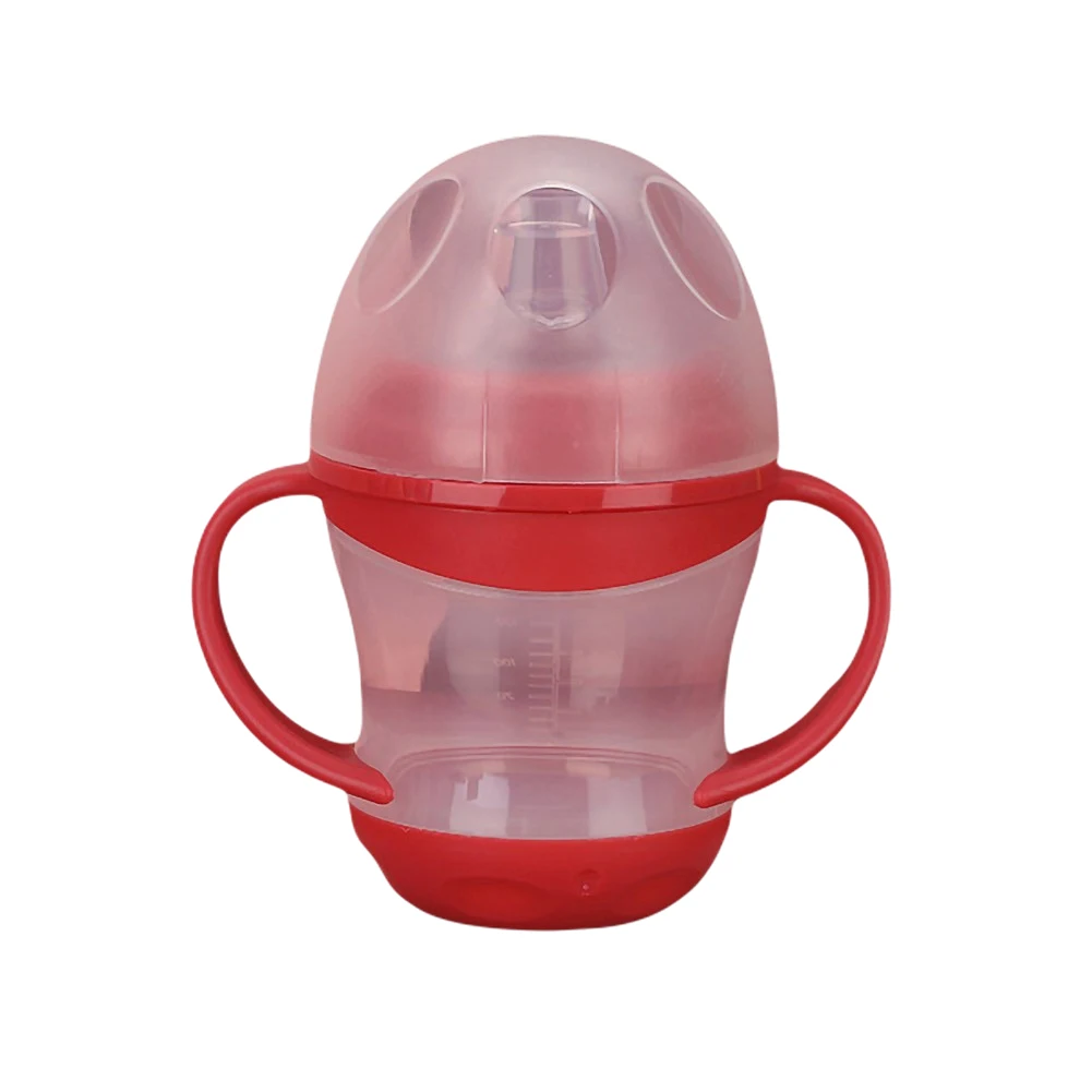 

Weighted Straw Cups For Toddlers Spill of Cup with Handles for Boy Water Bottle For Baby Sky Blue