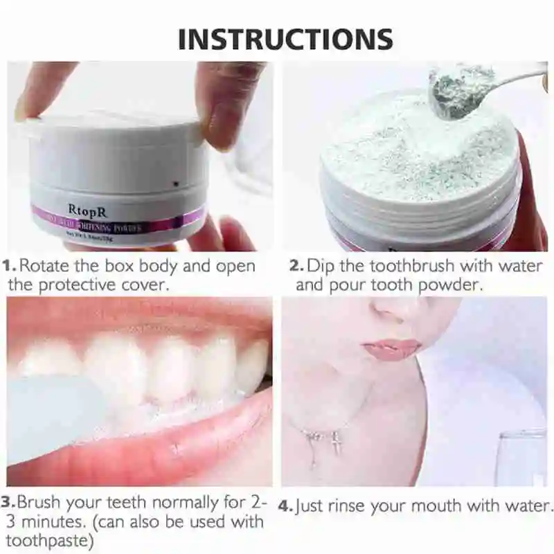 

Teeth Whitening Powder Toothpaste Dental Teeth Cleaning Tooth Plaque Remove Whiten Brighten Hygiene Oral Powder