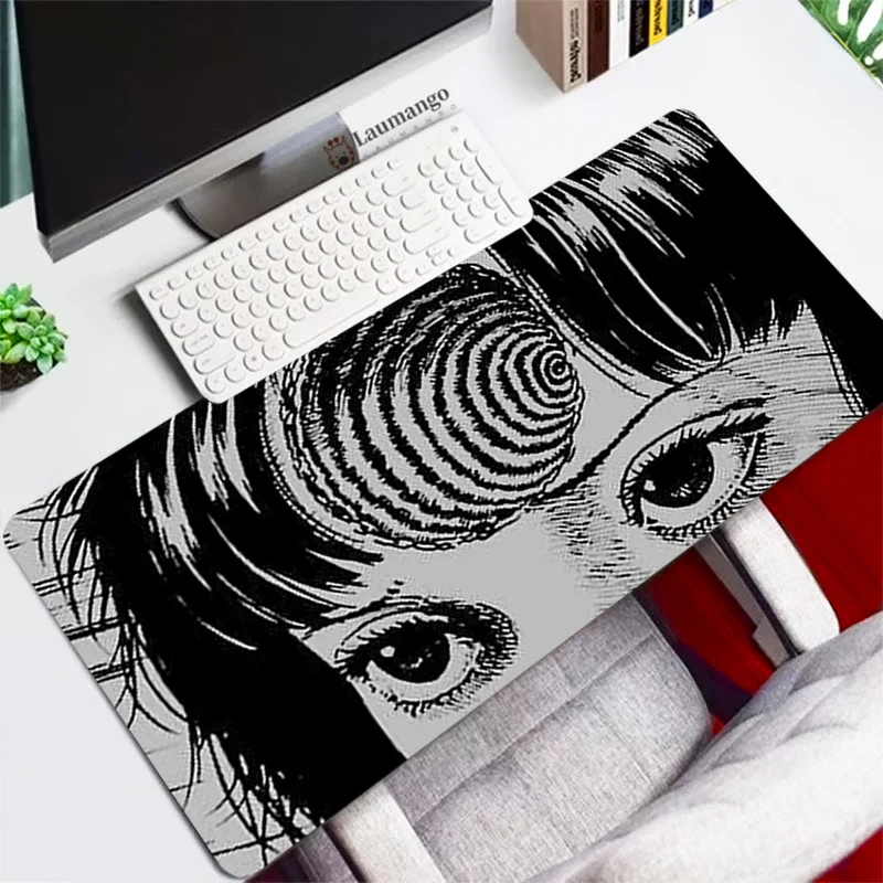 

Junji ito Mousepad Gamer PC Carpet Computer Mouse Pad Anime Gaming Accessories Keyboard Large Tapis De Souris Table XxL Mausepad