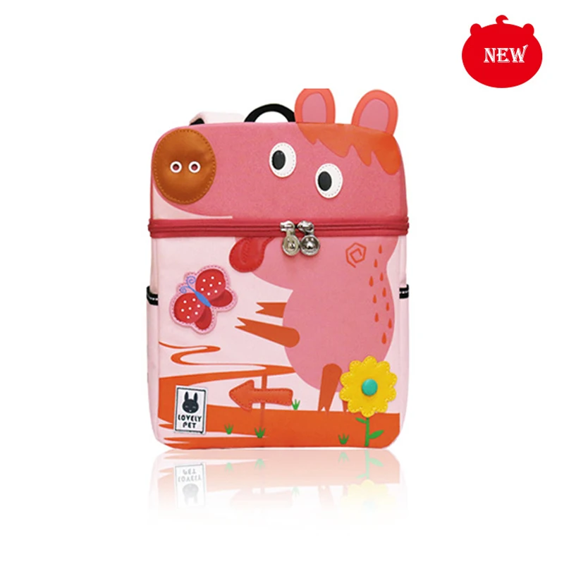 1-Small-Pig Детский рюкзак милый 3D мультфильм Динозавр анти-потеря Единорог напечатанный детский сад ортопедический школьный портфель для девочки мальчик детская сумка - Цвет: 1-Small-Pig