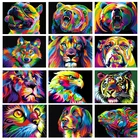 Алмазная 5D картина сделай сам, картина с полными квадратнымикруглыми стразами, Красочные Животные, вышивка крестиком, подарок для домашнего декора