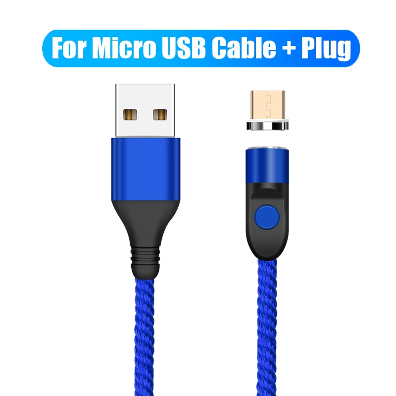 Магнитный кабель Micro usb type C для освещения 3,0 провод для быстрого заряда type-C Магнитный кабель для зарядки телефона USB шнур для huawei P30 Xiaomi - Цвет: blue for micro