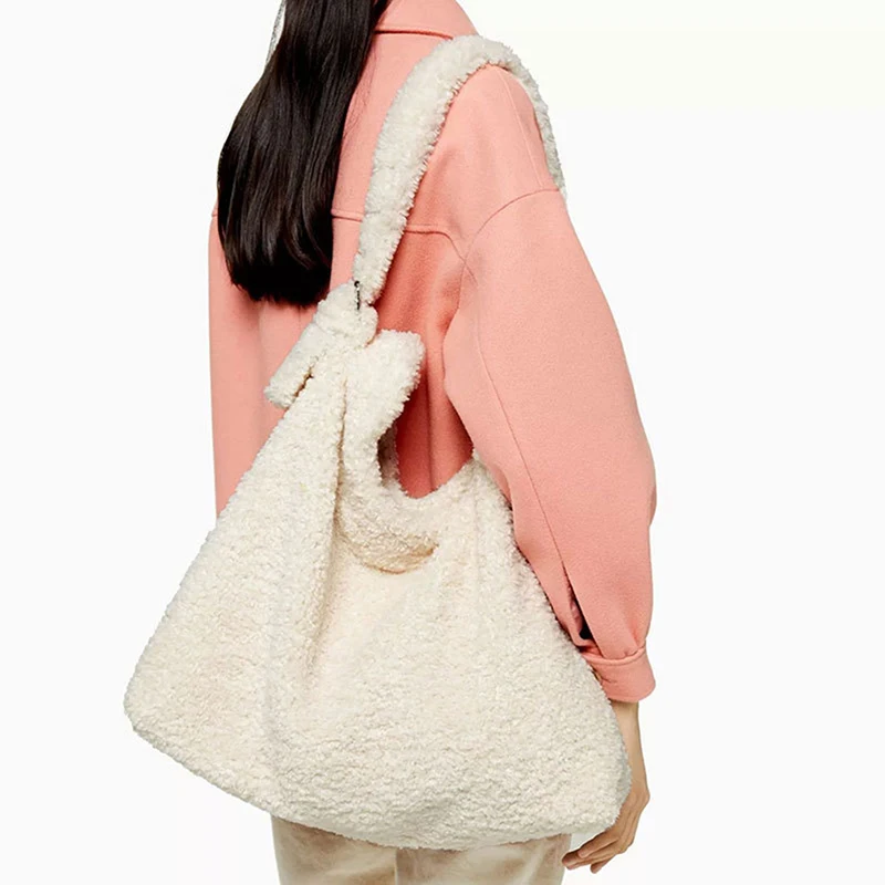 

Women Handbag Large Capacity Winter Soft Plush Female Crossbody Bags Ladies Tote Shopping Bag Bolsa Feminine