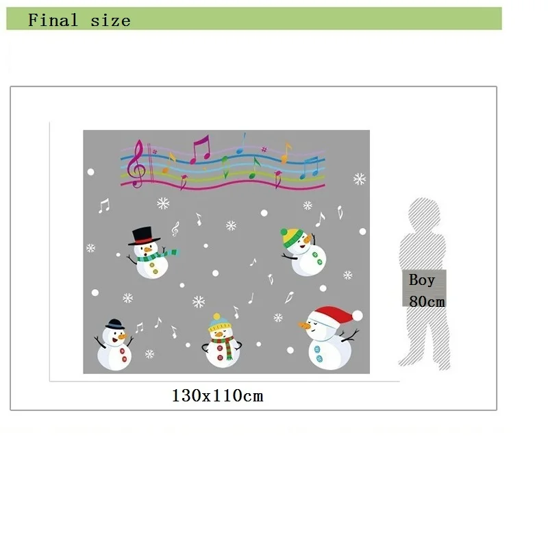 

Little cartoon snowman wall stickers Christmas theme window stickers shop window stickers modern art murals home decoration
