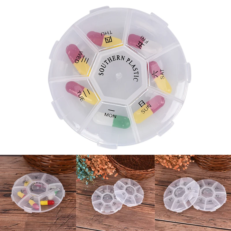 

1 шт., мини-органайзер для хранения таблеток на неделю, 7 дней