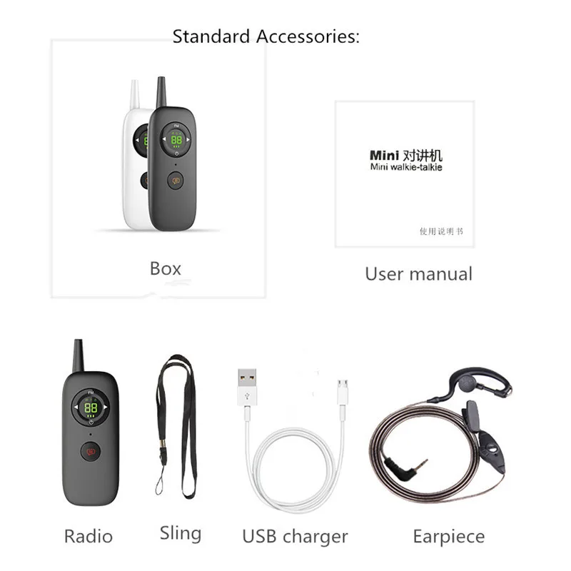 

2pcs RADTEL DM01 UHF 400-470 MHz MINI handheld walkie talkie smart two way Ham Radio Station transceiver slim handy talky