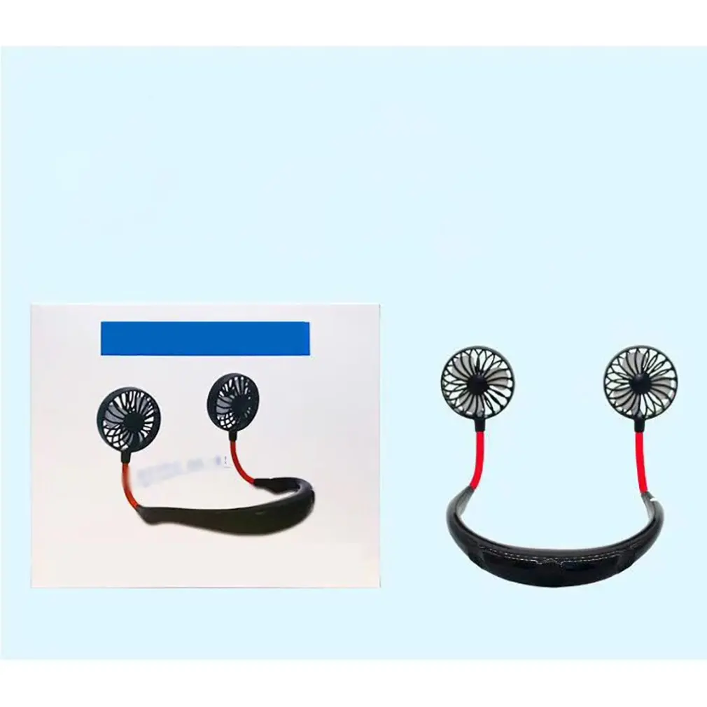 USB Double Head Hanging Neck Small Size Handheld Electric Fan Air Conditioner Cooler Cooling Summer Desk Table Dropshipping | Бытовая