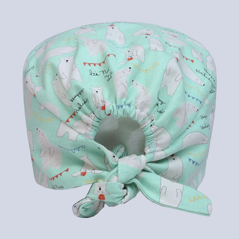 Шапка с узором белого медведя скрабы повязкой на голову для мужчин женщин 100%