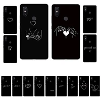 yndfcnb black simple lines love heart phone case for xiaomi mi 8 9 10 lite pro 9se 5 6 x max 2 3 mix2s f1