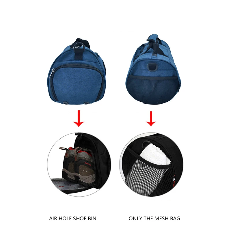 Men's multifunctional sports bag, used for fitness, outdoor training, travel, sports, dry and wet separation